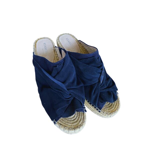 Kenneth Cole Odele Suede Espadrille Wedge Slide Sandals Size 6.5 M Coastal Boho - Picture 4 of 12
